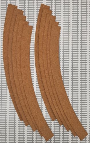 Cork track Underlay - Double Curve 4th Radius - Pack of 10