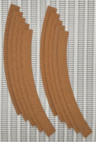 Cork track Underlay - Double Curve 3rd Radius - Pack of 10